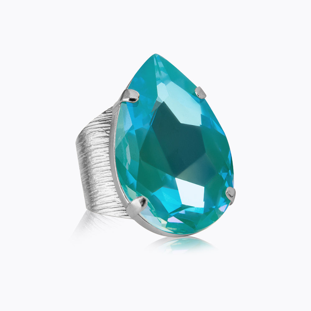 Caroline Svedbom - Perfect Drop Ring Laguna Delite Rhodium