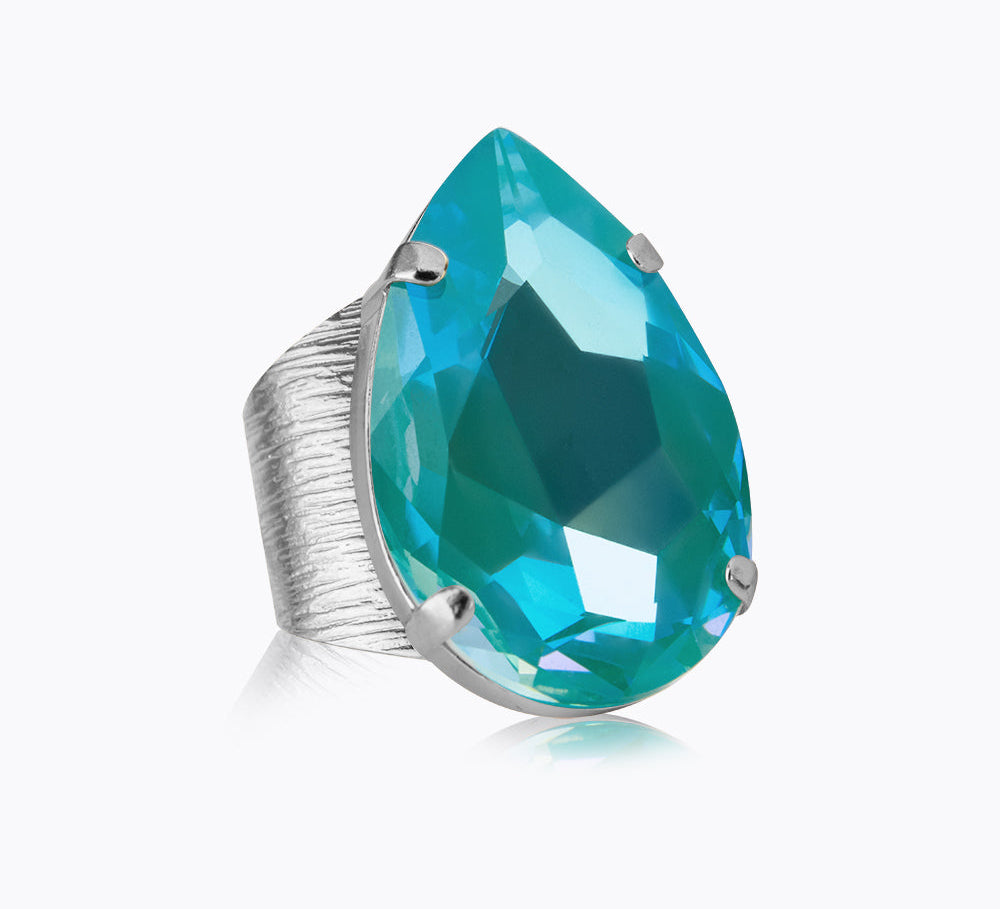 Caroline Svedbom - Perfect Drop Ring Laguna Delite Rhodium