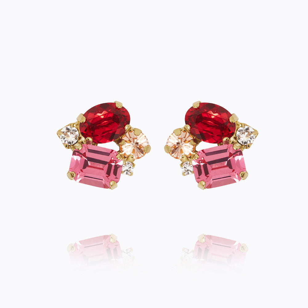 Caroline Svedbom - Petite Carolina Earrings Scarlet Combo Gold