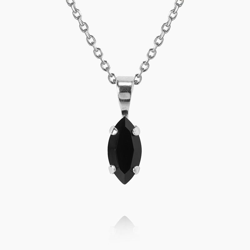 Caroline Svedbom - Petite Navette Necklace Jet Rhodium