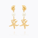 Caroline Svedbom - Seadora Statement Earrings Pearl Gold