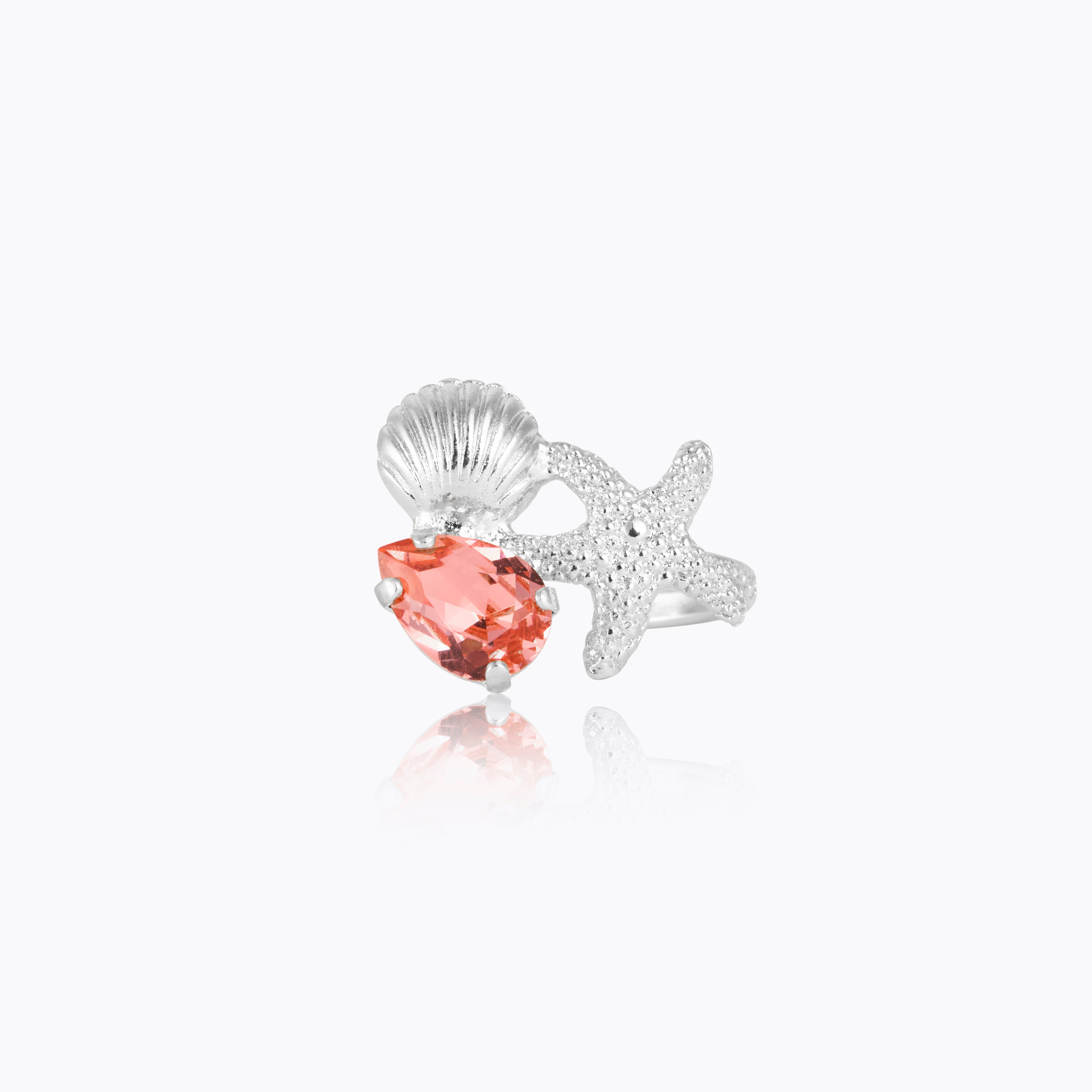 Caroline Svedbom - Seascape Ring Rose Peach Rhodium