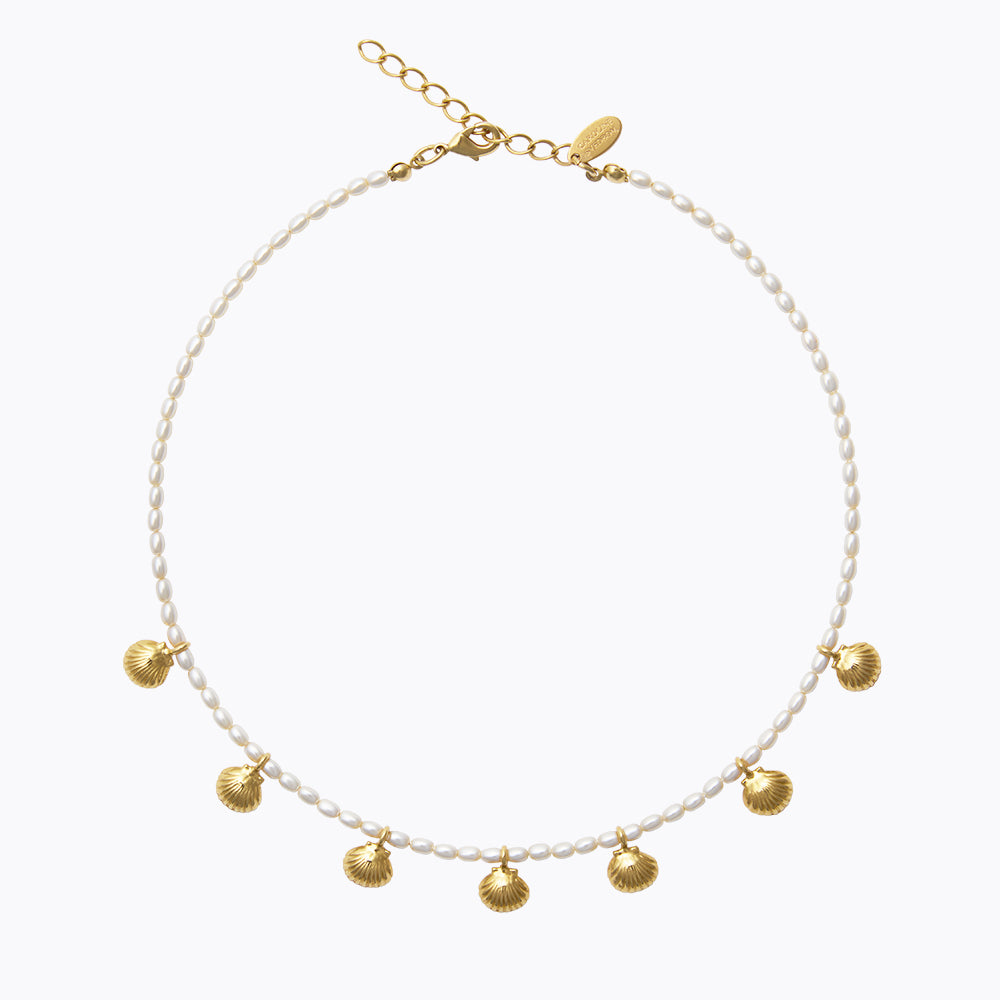 Caroline Svedbom - Shell Pearl Choker Gold Gold