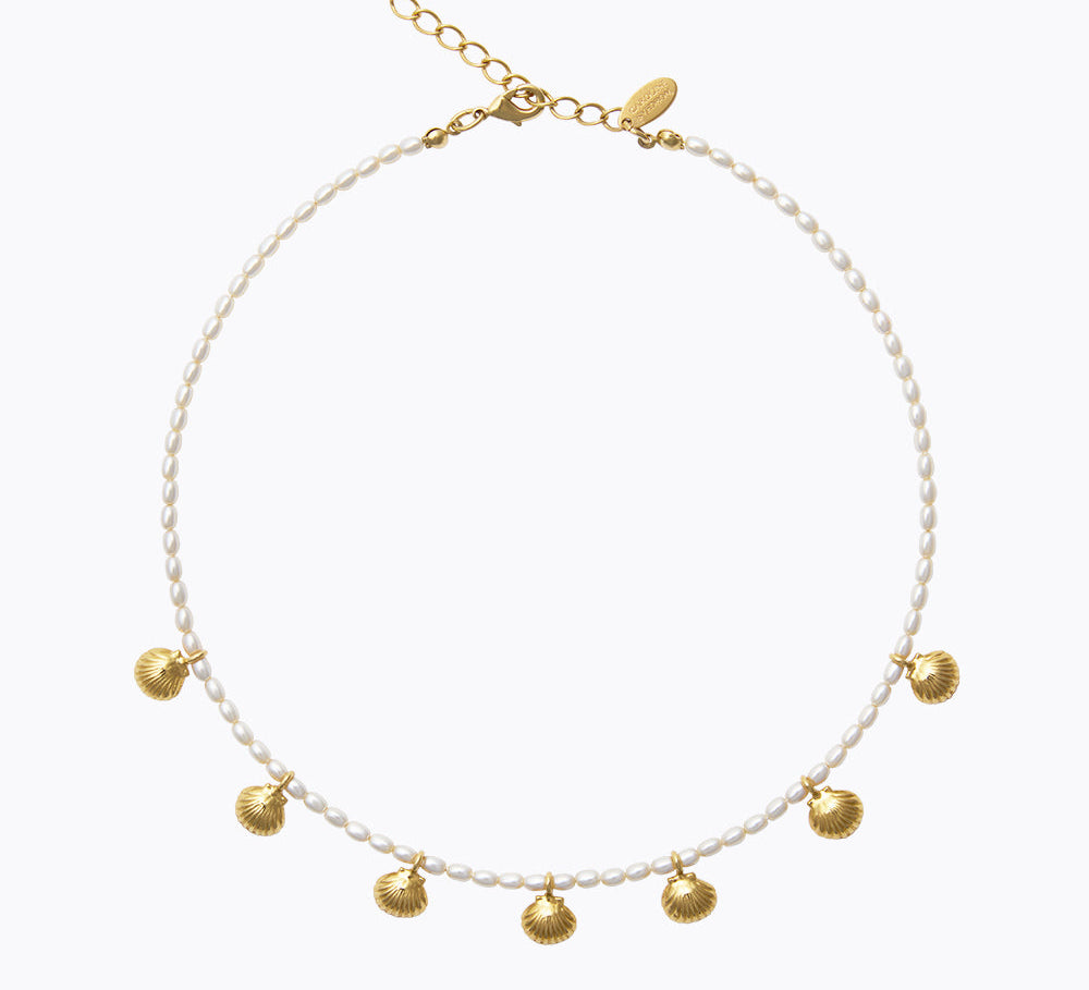 Caroline Svedbom - Shell Pearl Choker Gold Gold