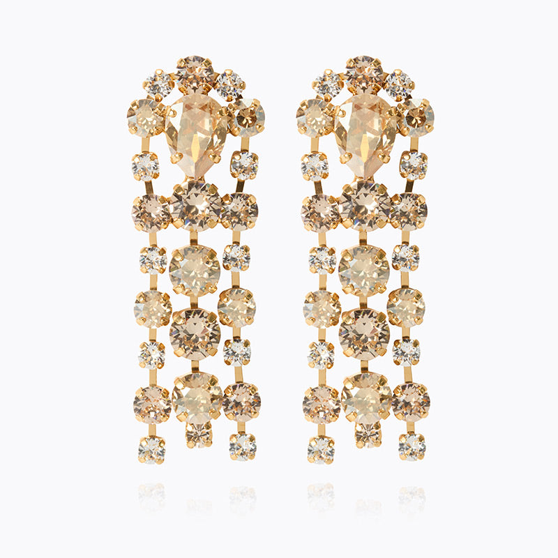 Caroline Svedbom - Soiree Earrings Crystal Golden Combo Gold