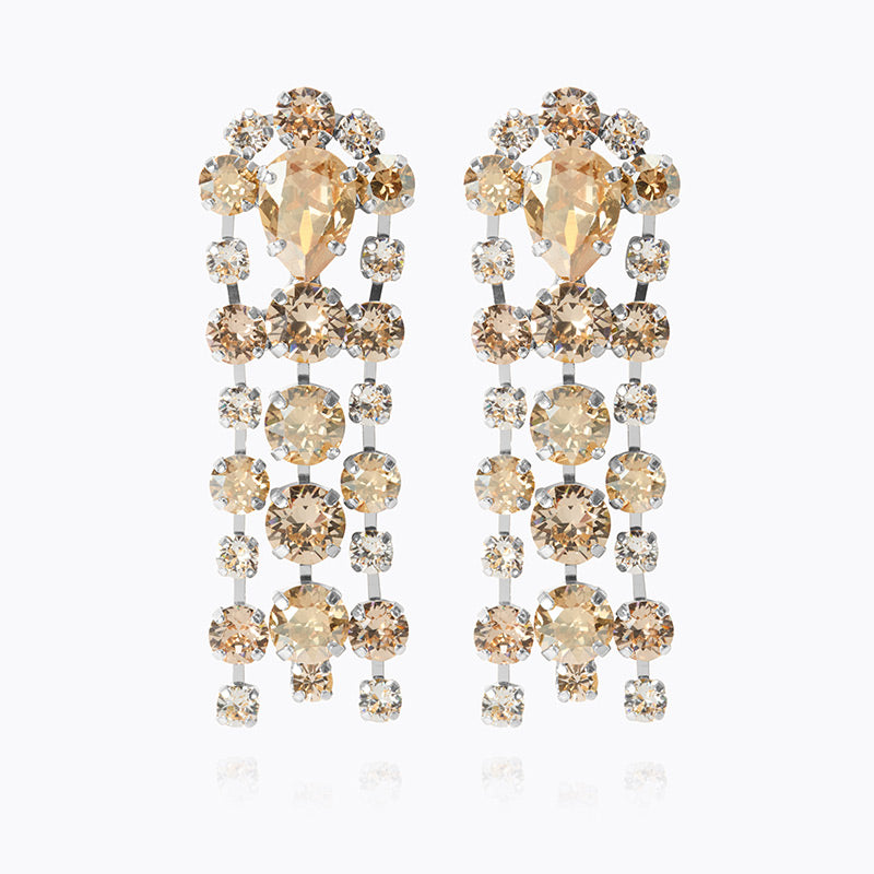 Caroline Svedbom - Soiree Earrings Crystal Golden Combo Rhodium