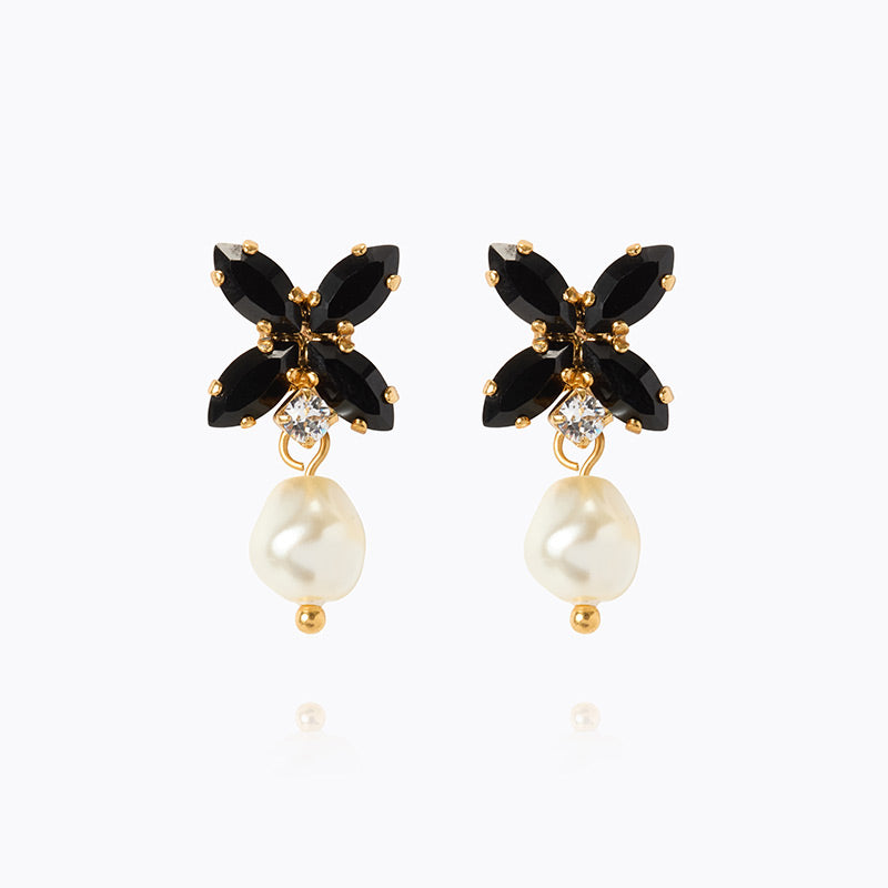Caroline Svedbom - Star Pearl Earrings Pearl Jet Gold