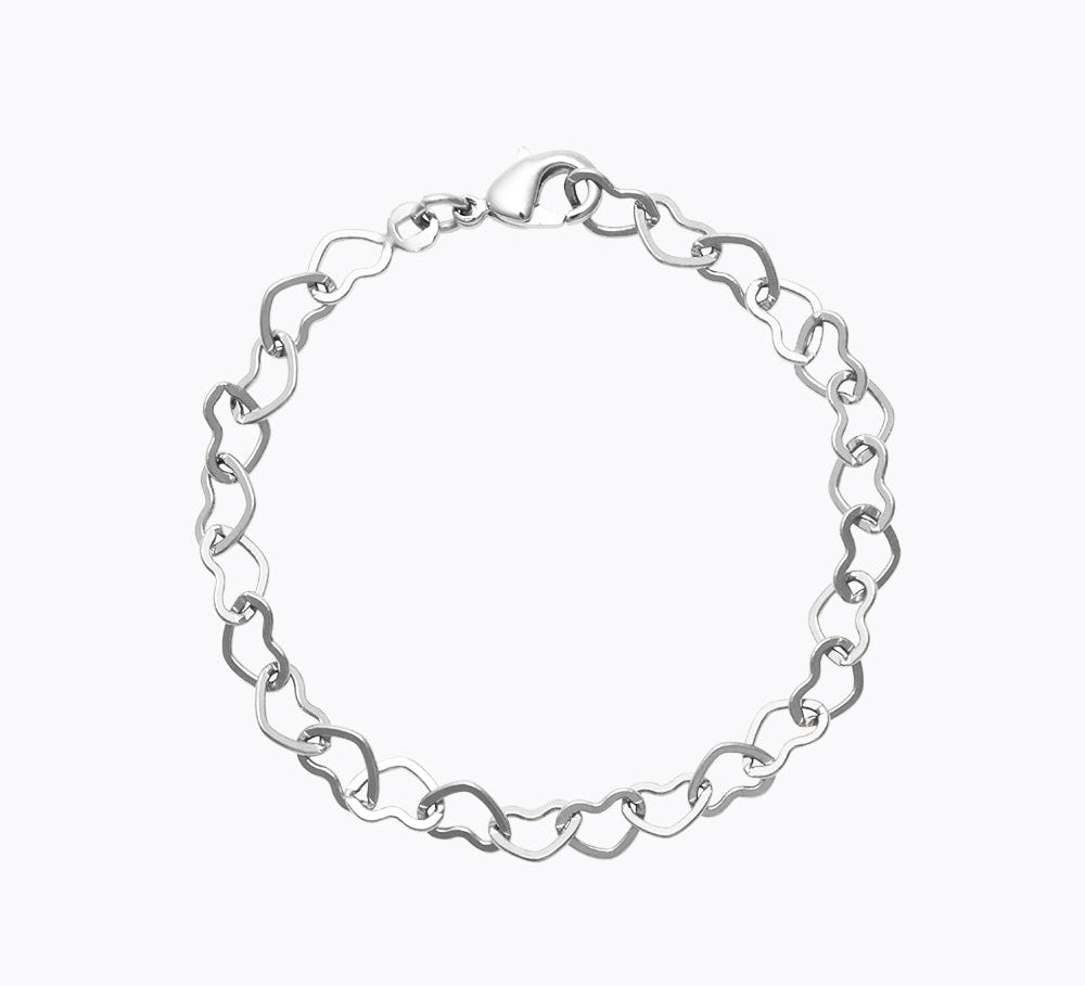 Caroline Svedbom - Heart Chain Bracelet Rhodium Rhodium