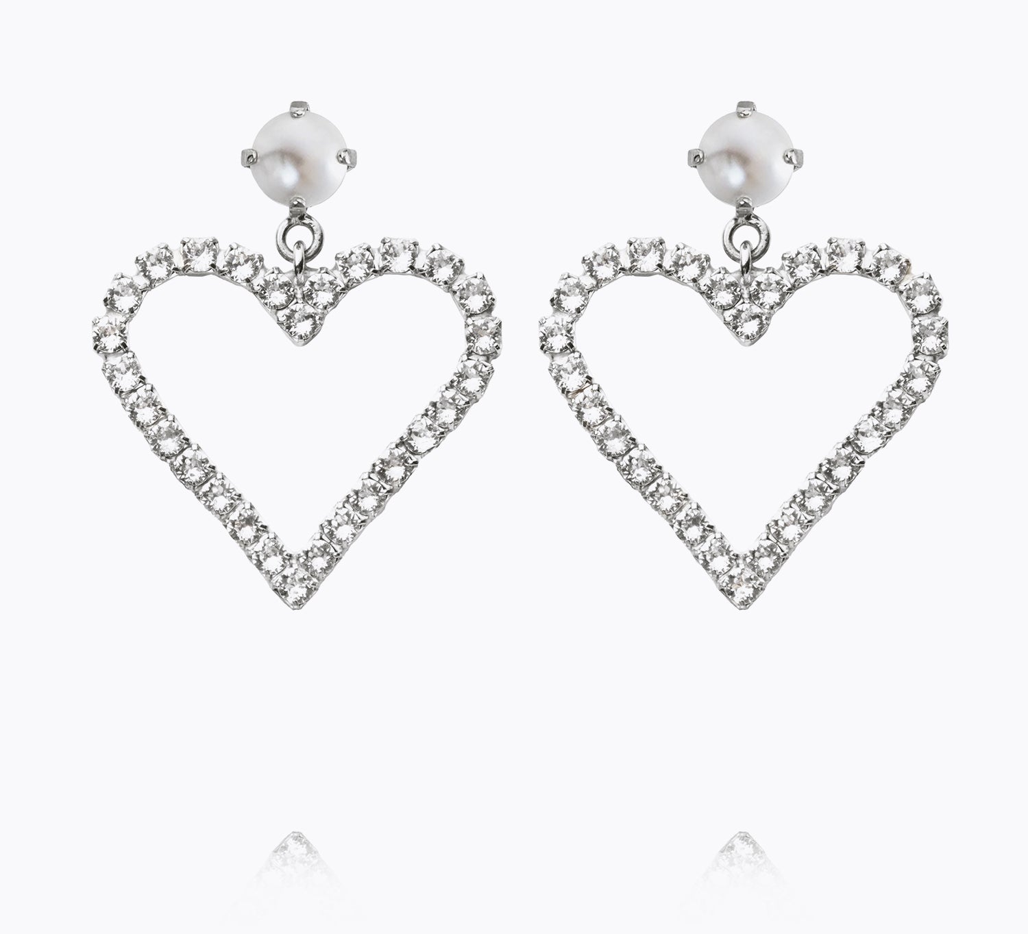 Heart To Heart Earrings / Pearl + Crystal