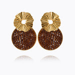 Caroline Svedbom - Vassia Rocks Earrings Rec Smoked Topaz Gold