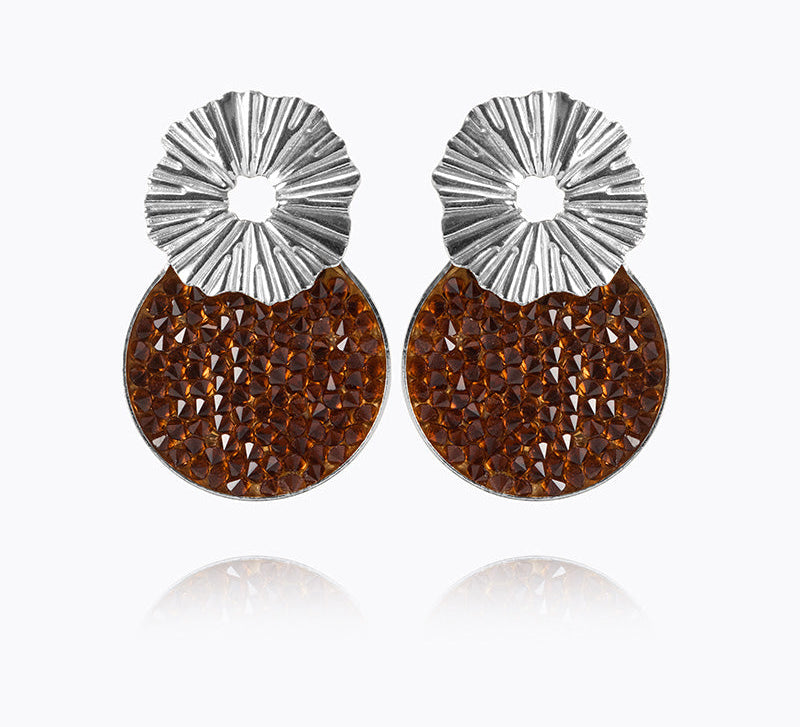 Caroline Svedbom - Vassia Rocks Earrings Rec Smoked Topaz Rhodium