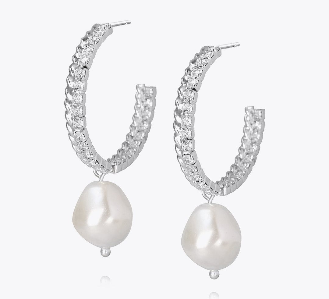 Kaia Pearl Earring / Pearl + Crystal