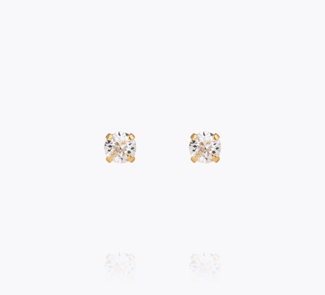 Caroline Svedbom - Mini Stud Earrings Crystal Gold