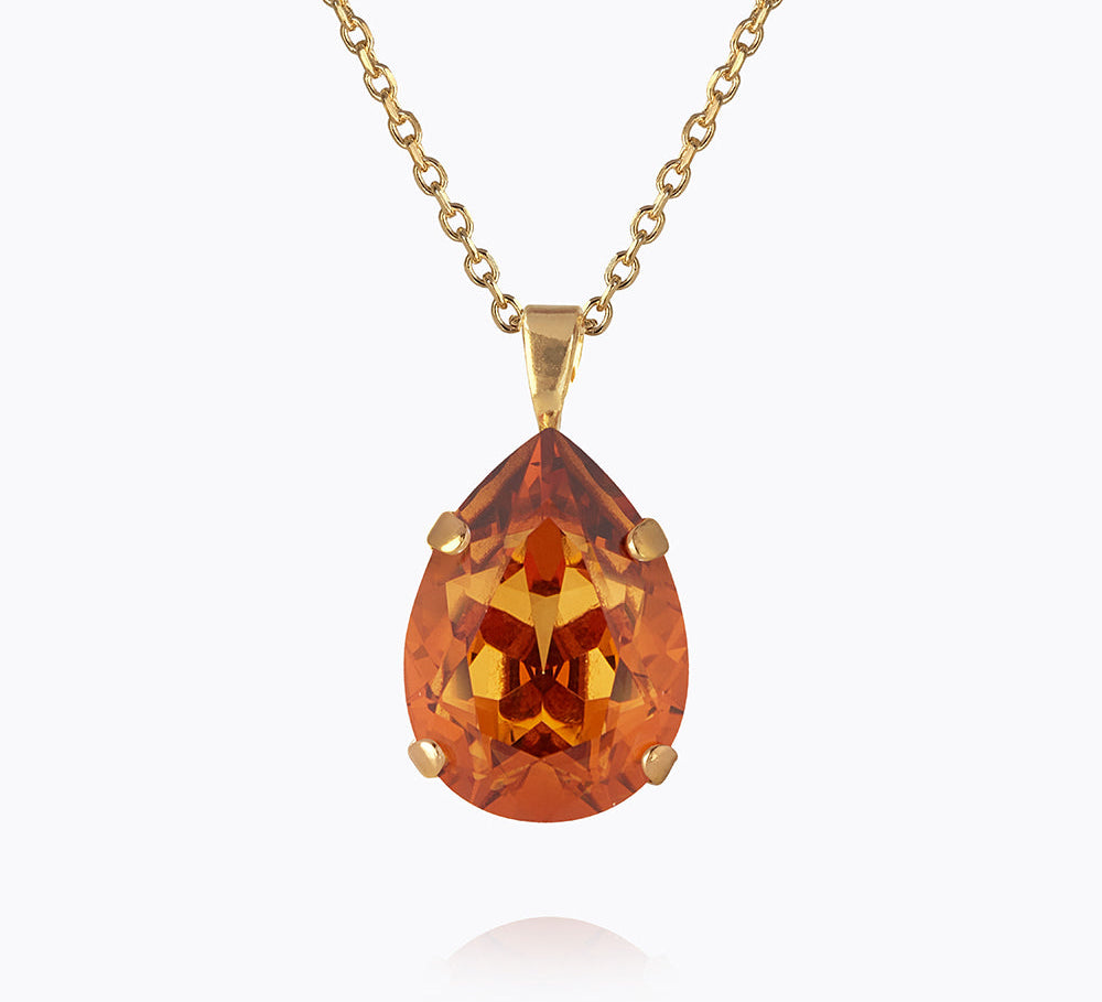 Caroline Svedbom - Mini Drop Necklace Light Amber Gold