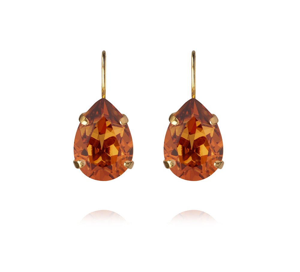 Caroline Svedbom - Mini Drop Clasp Earrings Light Amber Gold