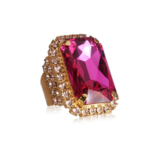18k gold plated Statement Ring with swarovski crystals