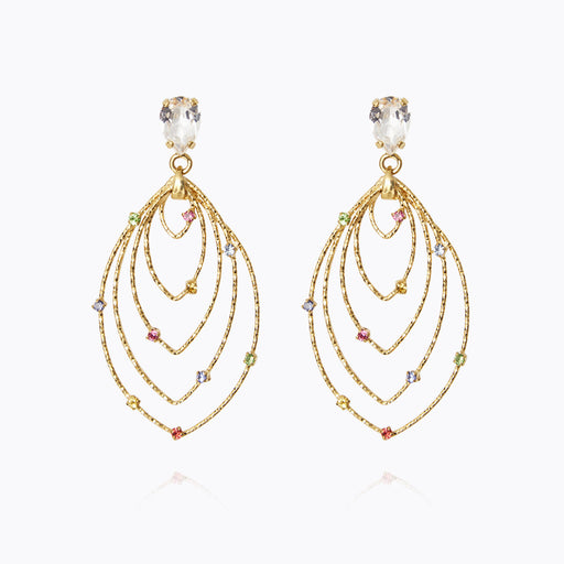 Caroline Svedbom - Mini Lotus Earrings Rainbow Combo Gold