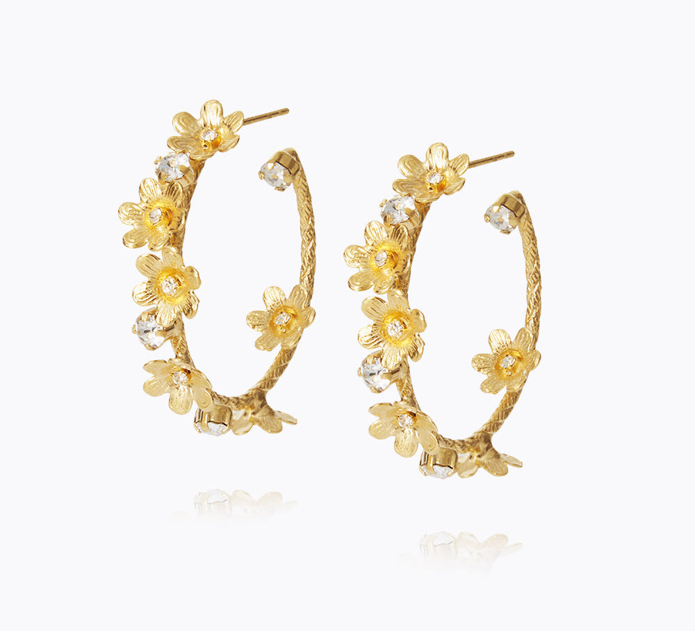 Caroline Svedbom - Laurel Earrings Crystal Gold