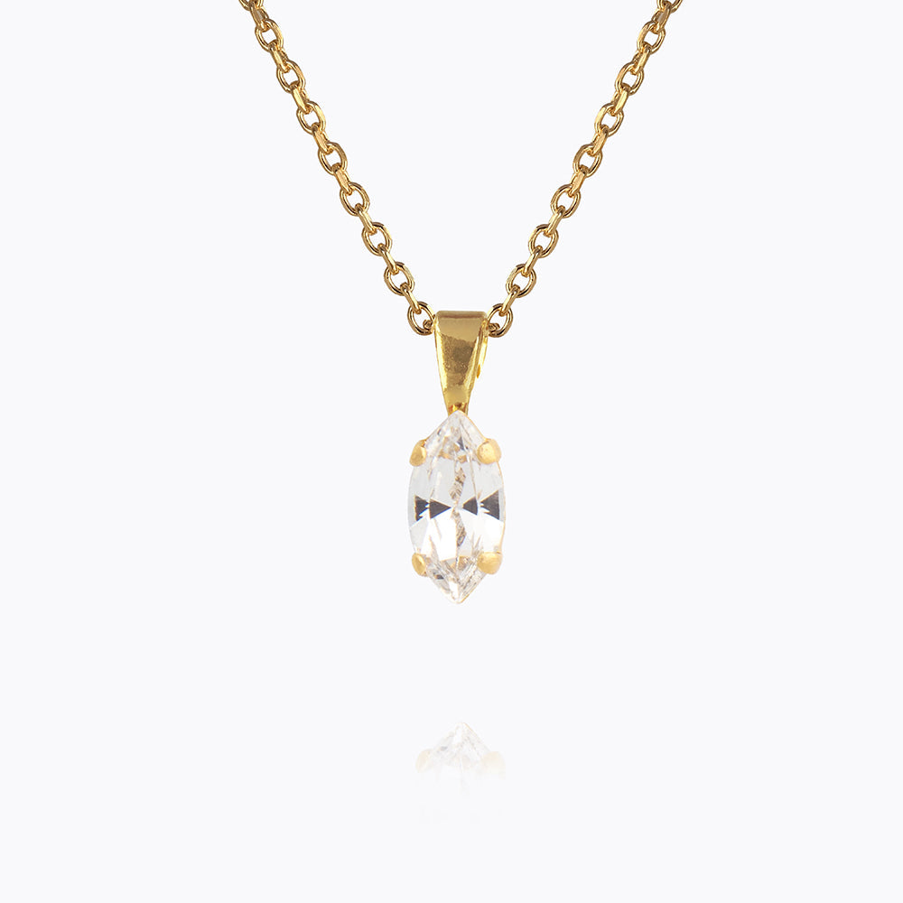 Caroline Svedbom - Petite Navette Necklace Crystal Gold