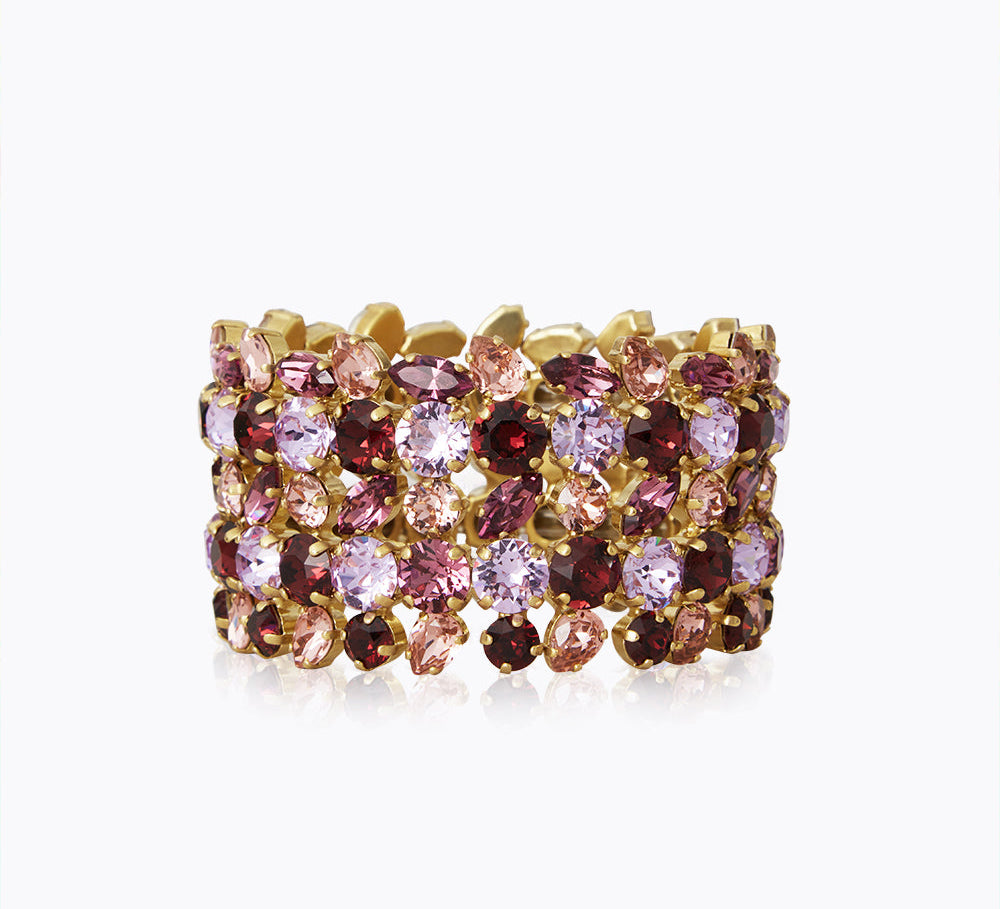Caroline Svedbom - Multi Cuff Bracelet Violet Combo Gold