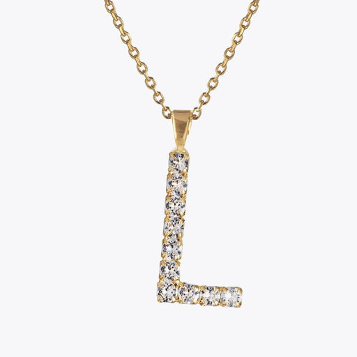 Caroline Svedbom - Letter Necklace Crystal Gold 70 Letter L Cm