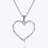 Caroline Svedbom - Baguette Heart Necklace Crystal Rhodium