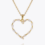 Caroline Svedbom - Baguette Heart Necklace Crystal Gold
