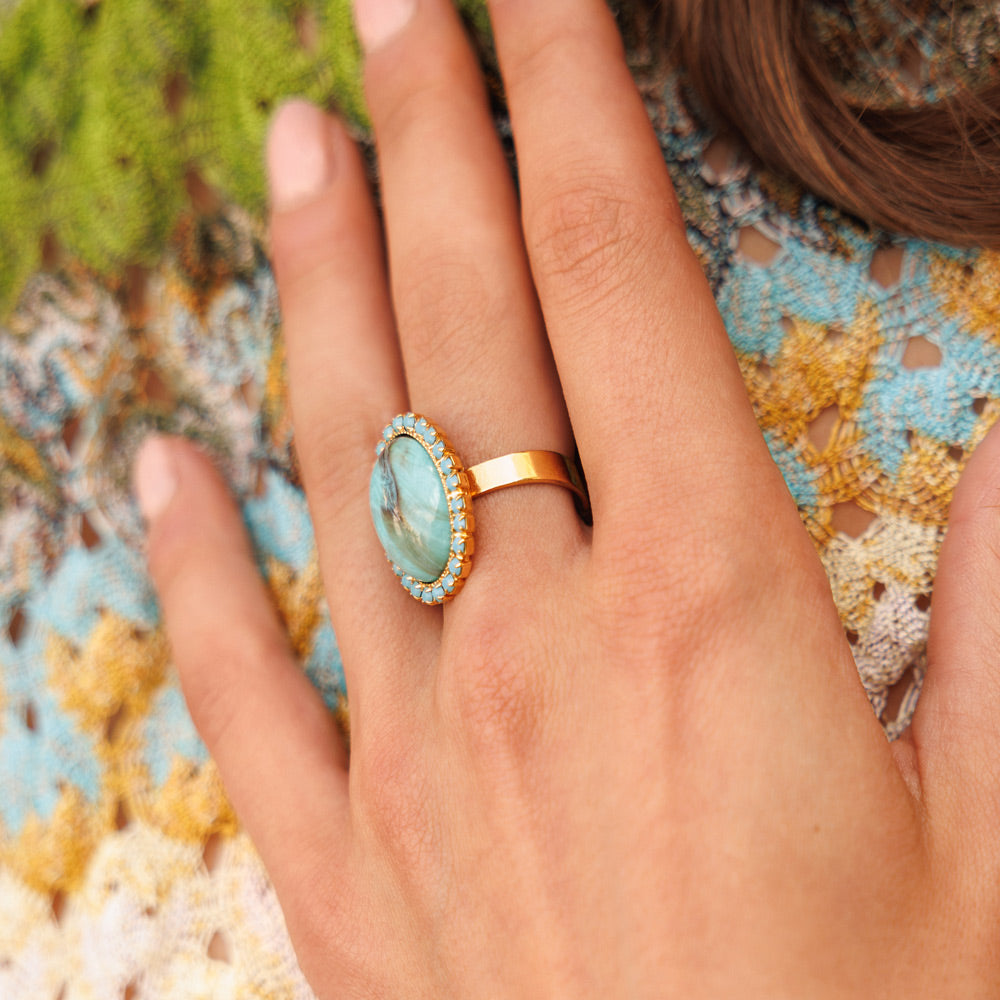 Gold ring with turquoise on sale stone