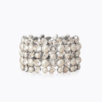 Caroline Svedbom - Multi Cuff Bracelet Pearl Crystal Rhodium