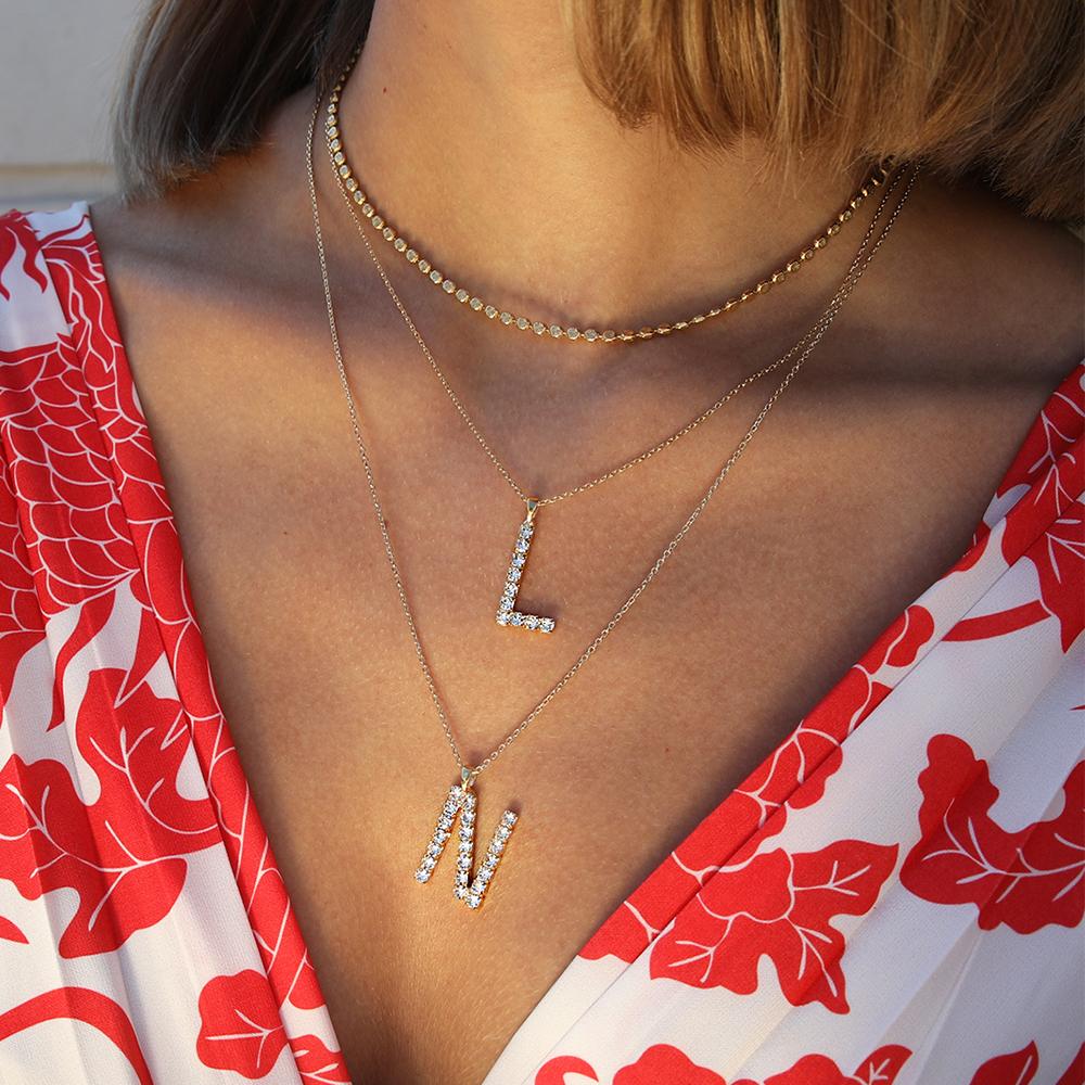 Letter L Pendant Necklace in Silver | Kendra Scott
