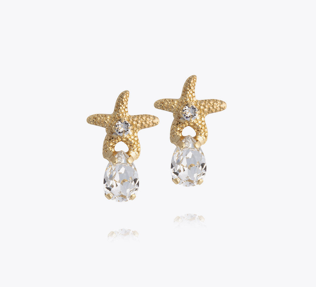 Caroline Svedbom - Mini Sea Star Earrings Crystal Gold