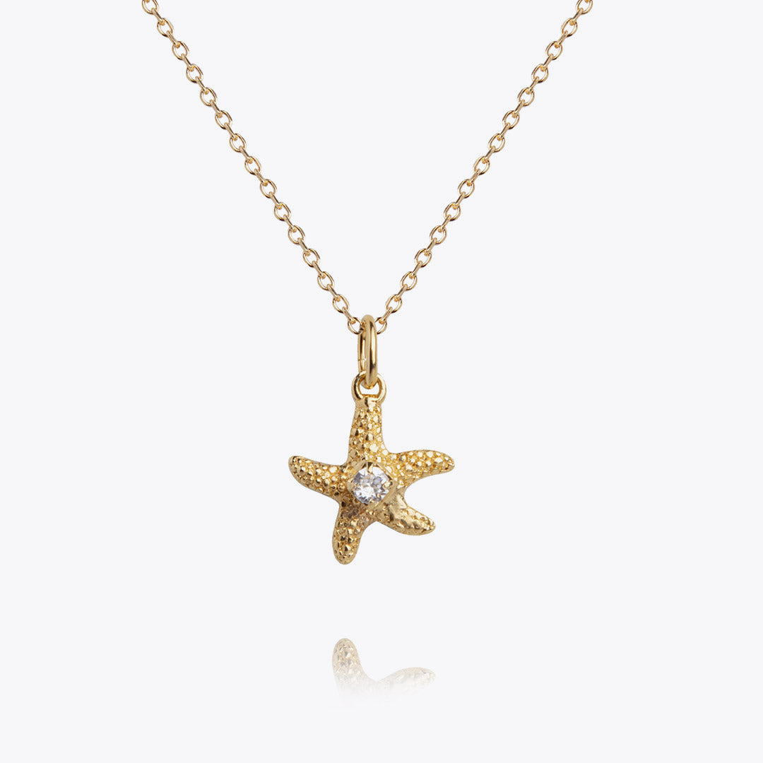 Caroline Svedbom - Mini Sea Star Necklace Crystal Gold