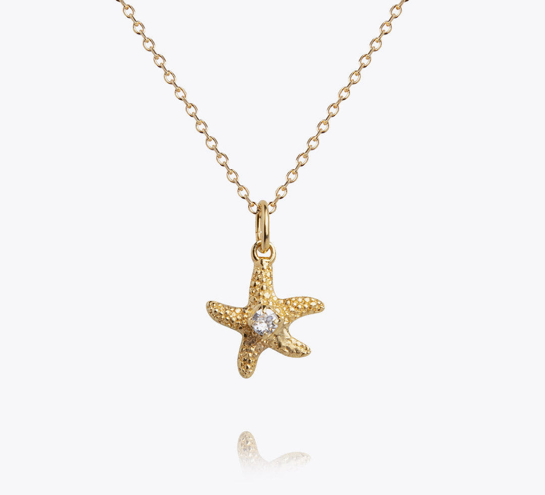 Caroline Svedbom - Mini Sea Star Necklace Crystal Gold