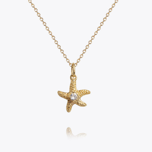 Caroline Svedbom - Mini Sea Star Necklace Crystal Gold