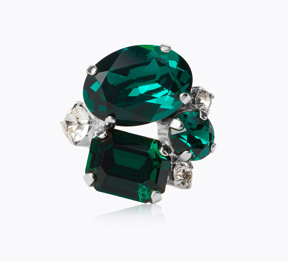 Caroline Svedbom - Mini Carolina Ring Emerald Rhodium