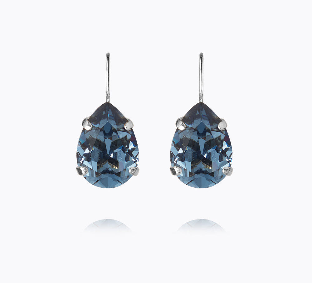 Mini Drop Clasp Earrings / Denim blue