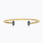 Caroline Svedbom - Petite Navette Bracelet Denim Blue Gold
